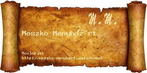 Meszko Menyhért névjegykártya